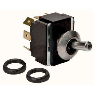 Sierra TG23020 Satin Chrome TipLit Toggle Switch - On-Off-On DPDT - TG23020