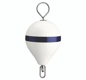 Polyform CM-2 WHT W/STR CM Series Mooring Buoy - 13.5" x 18", White with Galvanized Eye - CM-2 WHT W/STR Polyform CM-2 WHT W/STR CM Series Mooring Buoy - 13.5" x 18", White with Galvanized Eye - CM-2 WHT W/STR