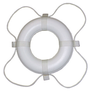 Taylor Made 360 Vinyl Coated Foam Life Ring - 20" Diameter, White with White Rope - 360