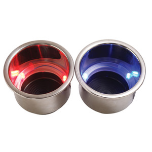 Sea-Dog 588071-1 LED Flush Mount Combo Drink Holder with Drain - Red - 588071-1 Sea-Dog 588071-1 LED Flush Mount Combo Drink Holder with Drain - Red - 588071-1