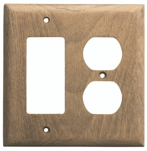 Whitecap 60175 Teak Combination Rocker Switch/Duplex Receptacle Cover - 60175