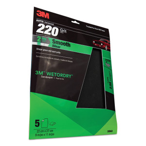 3M 32043 Wetordry Sandpaper - 220 Grit (9" x 11") - 7010308858
