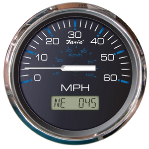 Faria 33726 Chesapeake GPS Speedometer - Black SS, 60 MPH - 33726 Faria 33726 Chesapeake GPS Speedometer - Black SS, 60 MPH - 33726