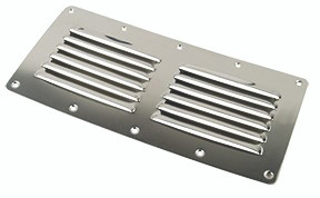 Whitecap S-1330P Stainless Steel Flat Louvered Ventilator - 4.5" x 9" - S-1330P