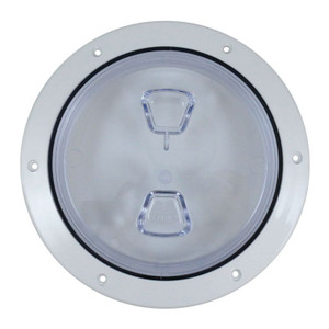 Beckson DP60-W-C Screw-Out Deck Plate - 6", White/Clear - DP60-W-C