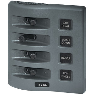 Blue Sea Systems 4305-BSS WeatherDeck 12V DC Waterproof Switch Panel - 4 Position - 4305-BSS Blue Sea Systems 4305-BSS WeatherDeck 12V DC Waterproof Switch Panel - 4 Position - 4305-BSS