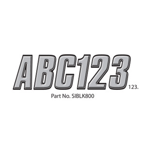 Hardline SIBLK800 Boat Lettering Registration Kit - Silver/Black - SIBLK800