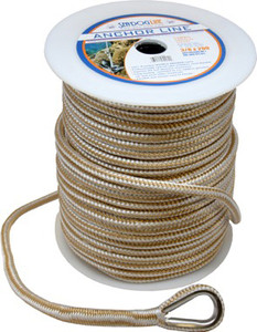 Sea-Dog 302112060G/W-1 Premium Double Braided Nylon Anchor Line - 1/2" x 60', Gold/White - 302112060G/W-1 Sea-Dog 302112060G/W-1 Premium Double Braided Nylon Anchor Line - 1/2" x 60', Gold/White - 302112060G/W-1