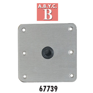 Attwood 67739 Lock'N-Pin 3/4" Pin Base - Stainless Steel with Nylon Bushing, Non-Threaded - 7" x 7" - 67739