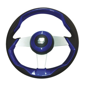 Uflex 69480G GRIMANI 13.8" Steering Wheel with Silver Spokes- Blue - GRIMANI BL/S