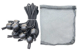 Whitecap Industries JB-100716B Jaw Bungee Black Premium Shock Cord W/1" Ball (10/Bag) - JB-100716B