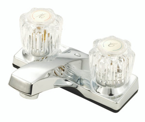 American Brass J77 RV Metal Bathroom Faucet With Crystal Handles And Brass Stems - 4", Chrome - J77