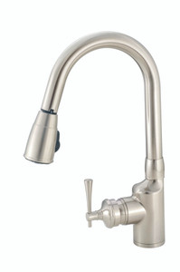American Brass SL2000N RV Kitchen Faucet With Pull-Down Sprayer And Single Lever Handle 8" - Brushed Nickel - SL2000N
