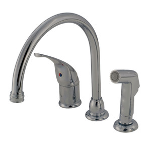 American Brass SL801GS RV Kitchen Faucet With Single Lever Handle And Sprayer 8" - Chrome - SL801GS
