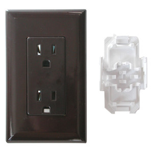 Diamond Group by Valterra DG15BRVP Decor Receptacle with Cover - 15A, 125V, Brown - DG15BRVP