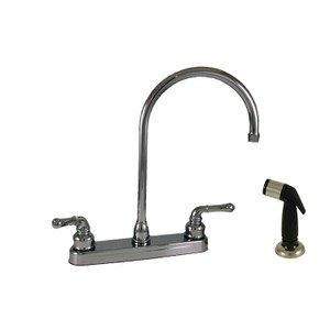 Empire Brass U-YCH801GS RV Kitchen Faucet with Large Gooseneck Spout, Teapot Handles and Sprayer -  8", Chrome - U-YCH801GS Empire Brass U-YCH801GS RV Kitchen Faucet with Large Gooseneck Spout, Teapot Handles and Sprayer -  8", Chrome - U-YCH801GS