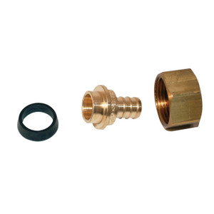 Flair-It 51196 Brass Swivel Adapter - 1/2" x 1/2" FPT SWV, Brass Nut - 51196