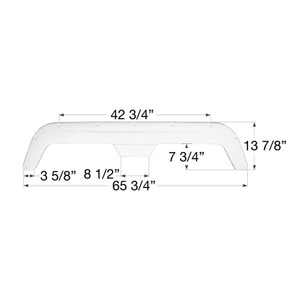 Icon 01540 Tandem Axle Fender Skirt FS750 for Fleetwood - Polar White - 1540