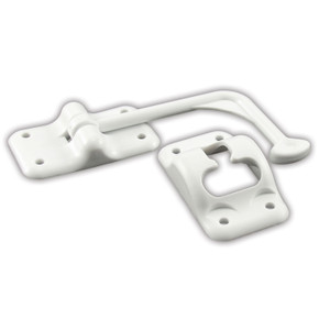 JR Products 10605 Plastic 90° T-Style Door Holder - Polar White, 6" - 10605