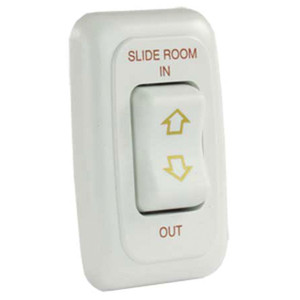JR Products 12075 Slide-Out Switch with Bezel and Printed Text - White - 12075
