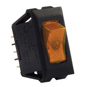 JR Products 12555 Illuminated 12V On/Off Switch - Amber/Black - 12555