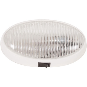 Optronics RVPL7CFS Surface Mount Porchlight - Clear Oval, White Housing - RVPL7CFS