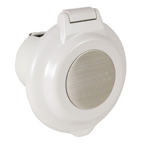 ParkPower 304EL-BRV Round Power Inlet - 30 Amp, White - 304EL-BRV ParkPower 304EL-BRV Round Power Inlet - 30 Amp, White - 304EL-BRV