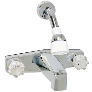 Phoenix Faucets PF214349 Two-Handle 8" Tub/Shower Diverter Faucet with Shower Head Kit - Plastic, Chrome - PF214349
