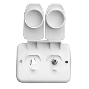 Prime Products 08-6214 Compact TV/Phone Receptacle - White - 1575870 Prime Products 08-6214 Compact TV/Phone Receptacle - White - 1575870