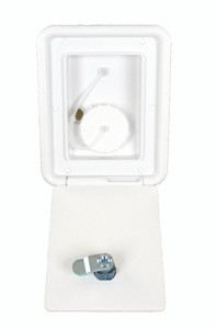 Thetford 94249 Gravity Water Hatch with Keyed Entry - 4-3/8" x 3-1/8" Cutout, Polar White - 94249
