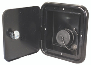 Thetford 94252 Gravity Water Hatch with Keyed Entry - 4-3/4" x 4-1/4" Cutout, Black - 94252