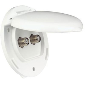 Thetford 94324 Compact Dual Cable Tv Plate - 94324