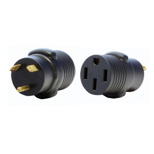 Valterra A10-3050AVP Mighty Cord Adapter Plug - 30AM to 50AF, Black (Carded) - A10-3050AVP