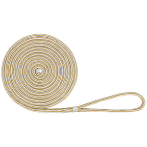 Extreme Max 3006.2138 BoatTector Double Braid Nylon Dock Line - 5/8" x 30', White & Gold - 3006.2138