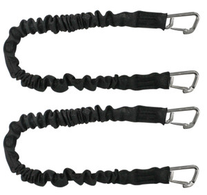 Extreme Max 3006.2369 BoatTector High-Strength Line Snubber & Storage Bungee, Value 2-Pack - 18" with Compact Hooks, Black - 3006.2369