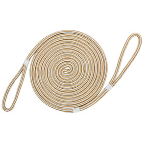 Extreme Max 3006.2403 BoatTector Premium Double Looped Nylon Dock Line for Mooring Buoys - 3/4" x 40', White & Gold - 3006.2403