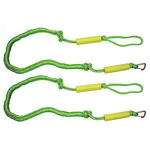 Extreme Max 3006.2577 BoatTector PWC Bungee Dock Line Value 2-Pack - 6', Green/Yellow - 3006.2577
