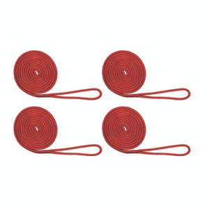 Extreme Max 3006.3008 BoatTector Double Braid Nylon Dock Line Value 4-Pack - 3/8" x 15', Red - 3006.3008