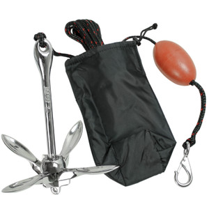 Extreme Max 3006.6702 BoatTector Complete Stainless Steel Grapnel Anchor Kit for Small Boats, Kayaks, PWC, Jet Ski, SUP, etc. - 3.5 lbs. - 3006.6702