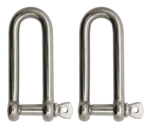 Extreme Max 3006.8204.2 BoatTector Stainless Steel Long D Shackle - 5/16", 2-Pack - 3006.8204.2