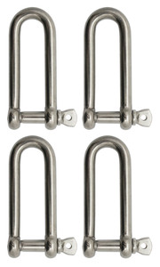 Extreme Max 3006.8204.4 BoatTector Stainless Steel Long D Shackle - 5/16", 4-Pack - 3006.8204.4
