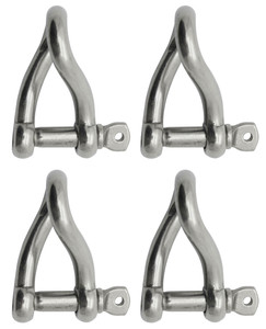 Extreme Max 3006.8216.4 BoatTector Stainless Steel Twist Shackle - 5/16", 4-Pack - 3006.8216.4