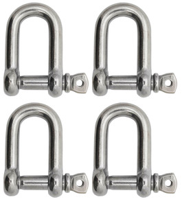 Extreme Max 3006.8255.4 BoatTector Stainless Steel D Shackle - 7/8", 4-Pack - 3006.8255.4
