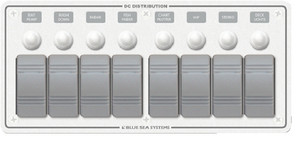 Blue Sea Systems - 8 Pos. Horizontal White Panel - 8271
