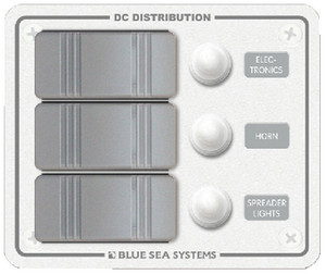 Blue Sea Systems - 3 Pos. Vertical White Panel - 8274