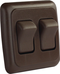 JR Products - Dbl Rckr Switch Ass/w/bezel Br - 12145
