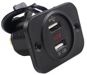 Wirthco - Dual Usb Port With Volt Meter - 20602