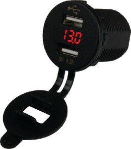 Sea-Dog Line - Dbl Usb Socket/volt-hidn Dsply - 426517-1