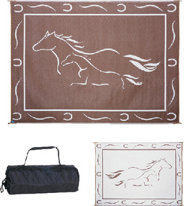 Ming's Mark - Mat-horses 8'x18' Brown-white - GH8187 Ming's Mark - Mat-horses 8'x18' Brown-white - GH8187