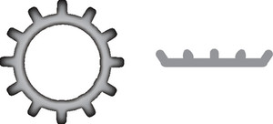 Seachoice - 5/16 Ext Tooth L/w 410 Ss 100/ - SC1447